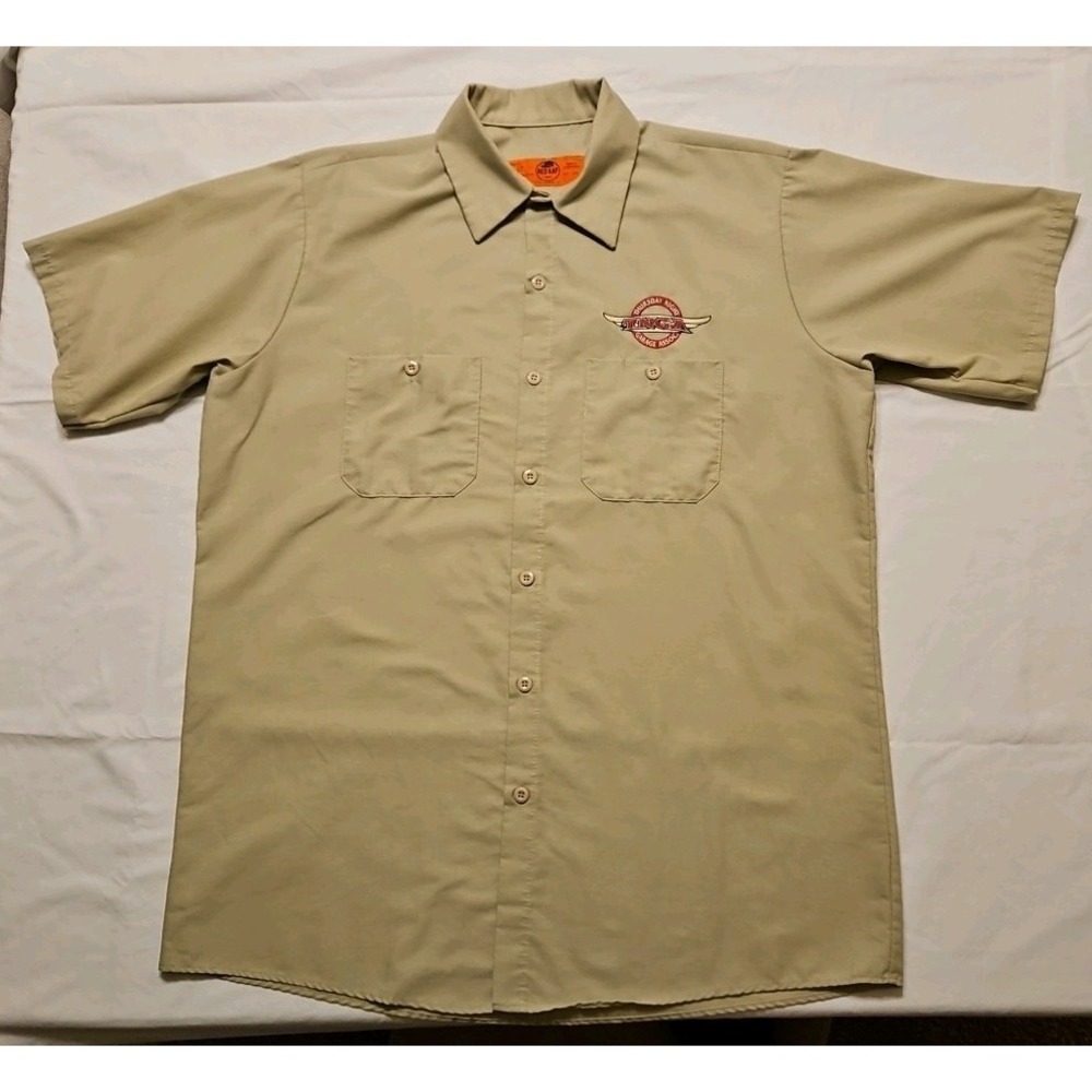 Vintage Red‎ Kap Mechanic Work Shirt Short Sleeve Large TNGA Logo
